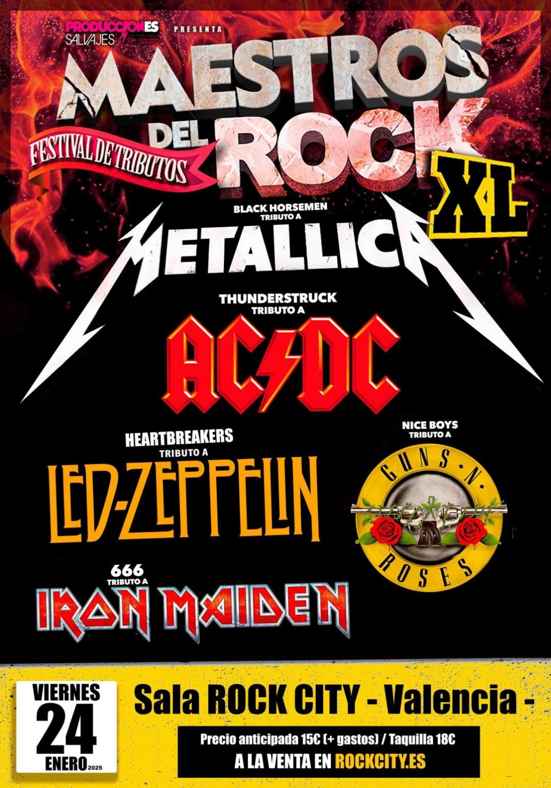 Maestros del rock – Valencia 2025 – PRODUCCIONES SALVAJES